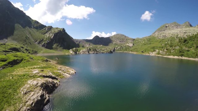 Movie at artificial lake "Laghi Gemelli-Twin Lakes" - Carona - Italy