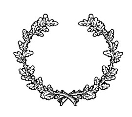 Floral wreath branches set. Decorative elements at engraving style.