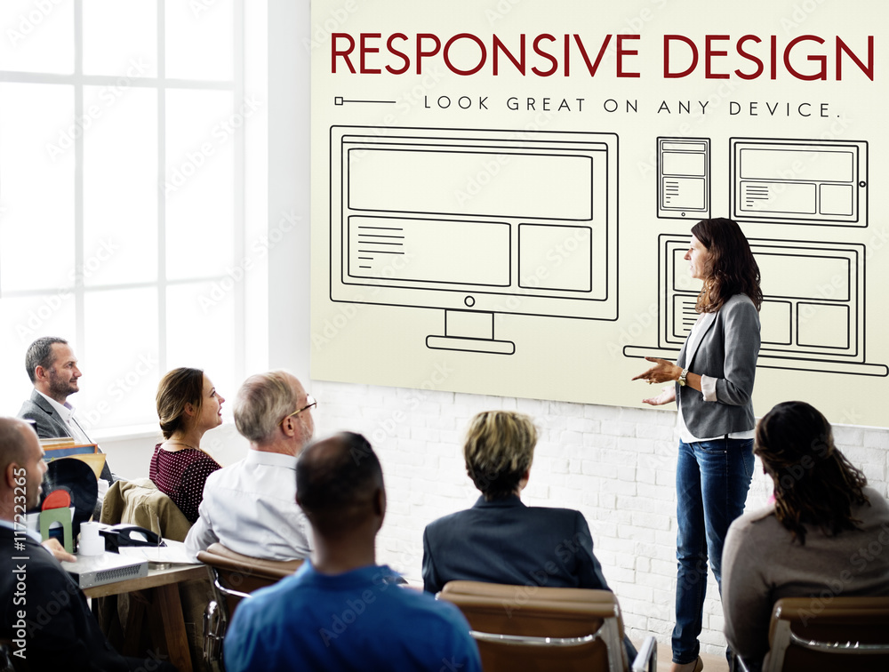 Poster responsive design layout webpage template concept