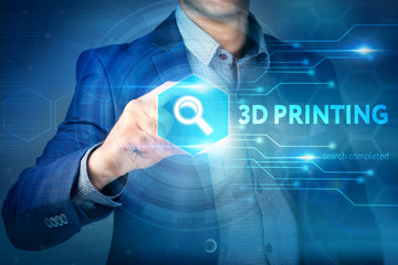 Business, internet, technology concept.Businessman chooses 3D Pr