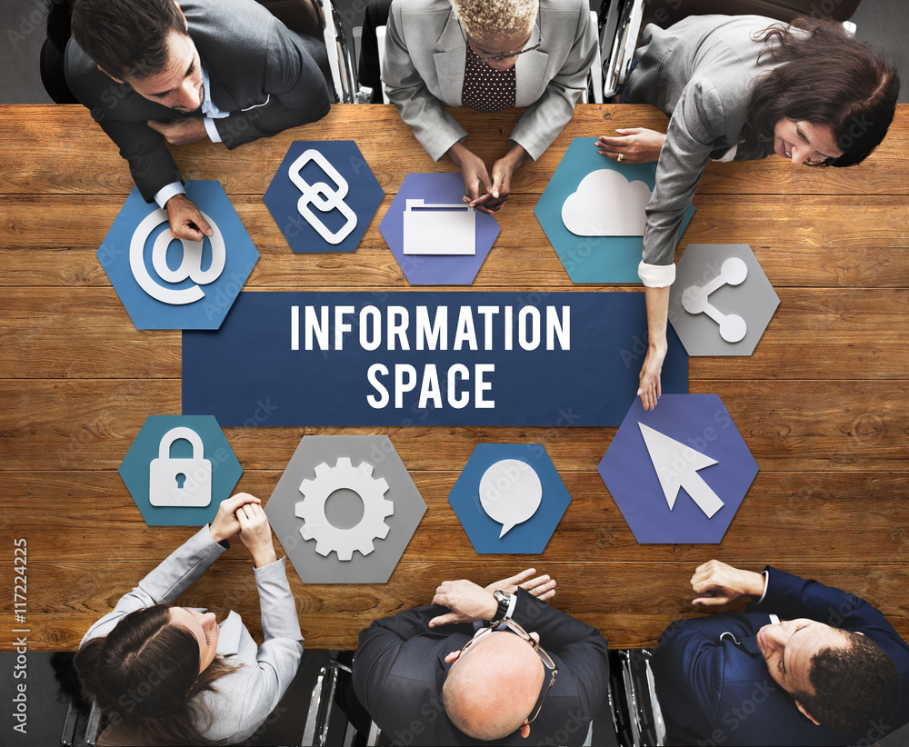 Aufkleber information space networking connection concept