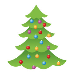 flat design christmas tree icon vector illustration