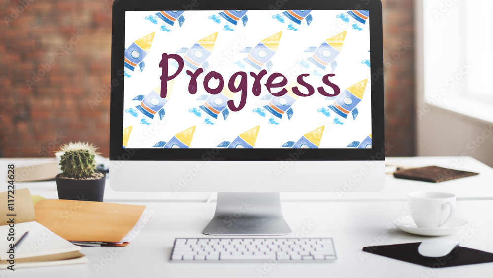 Poster progress development better change concept