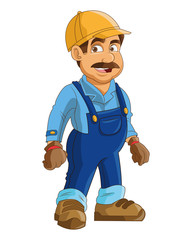 flat design construction or industrial worker icon vector illustration