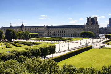 Fototapeta na wymiar Aerial view of Jardin De Tuileries in Paris