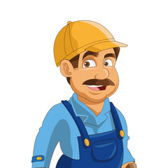 flat design construction or industrial worker icon vector illustration