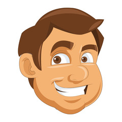 flat design face of man icon vector illustration