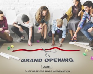 Fototapeta premium Grand Oppening Ceremony Business Join Concept