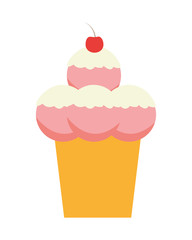 flat design ice cream cone icon vector illustration