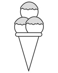 flat design ice cream cone icon vector illustration