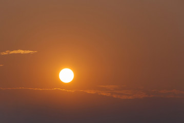 landscape with rising sun