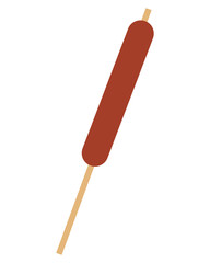 flat design single corndog icon vector illustration