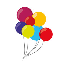 flat design colorful balloons icon vector illustration