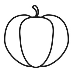 flat design whole pumpkin icon vector illustration