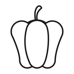flat design whole bell pepper icon vector illustration