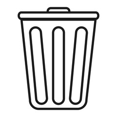 flat design trash can icon vector illustration