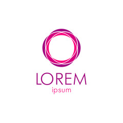 Business logo, pink circle icon