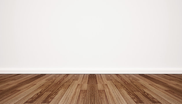 Wood Floor With White Wall