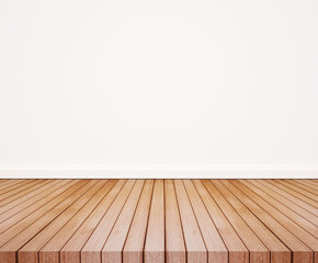 Wood floor with white wall