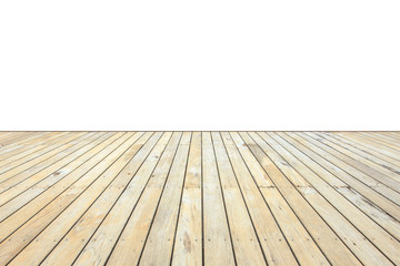 Old exterior wooden decking or flooring isolated on white. Saved