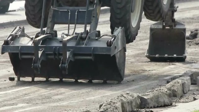 bulldozer on the road
