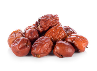 chinese jujubes isolated on white background