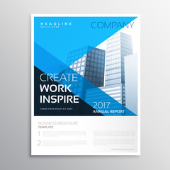 annual report business brochure in blue color