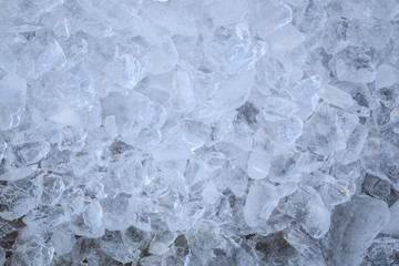 Pile of ice in fish market