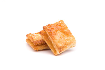 Pineapple pie isolated on white background