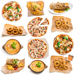 Food collection isolated on white background