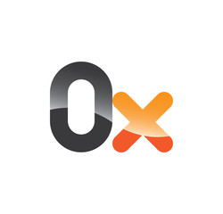 0x initial grey and orange with shine