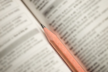 Pencil and book