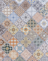 Pattern of vintage style wall tile texture