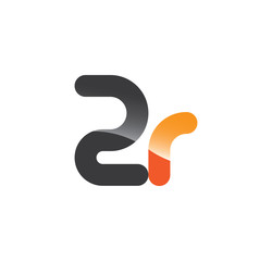 2r initial grey and orange with shine