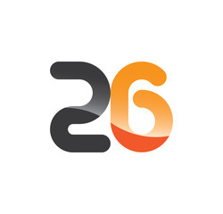 26 initial grey and orange with shine