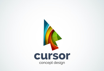 Cursor logo template, mouse pointer and arrow concept