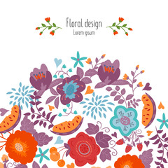 Greeting card with summer flowers. Illustrations can be used as card making, wedding invitations, birthday or other celebration, as well as banner.
