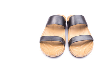 New brown sandalsshoes for lady isolated on white