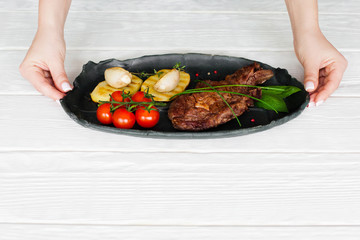 Food Dining Restaurant Service Meat Rest Gastronomy Copyspace Advertisement Concept