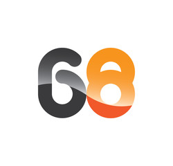 68 initial grey and orange with shine