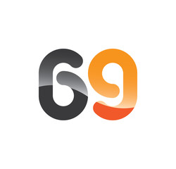 69 initial grey and orange with shine