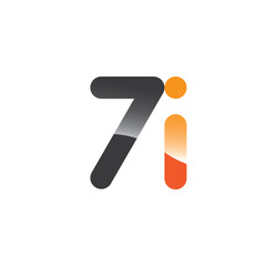 7i initial grey and orange with shine