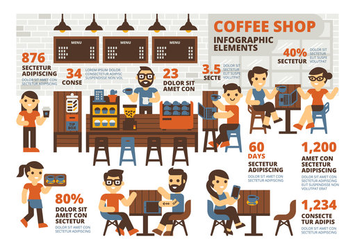 Coffee Shop Infographic Elements