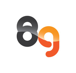 8g initial grey and orange with shine