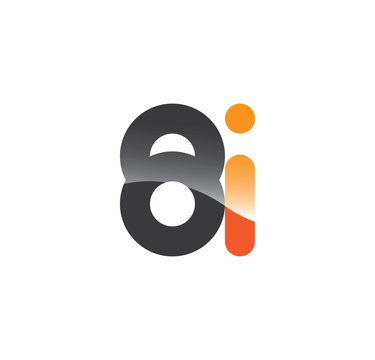 8i initial grey and orange with shine