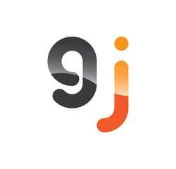 9j initial grey and orange with shine