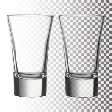 Empty drinking glass. Transparent glass, vector