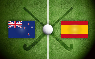 Obraz premium New Zealand vs Spain Field Hockey