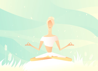 Obraz premium Girl in yoga lotus pose