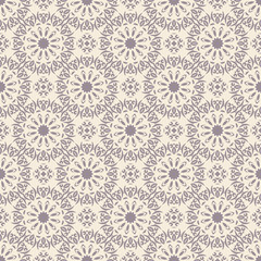 Seamless mandala pattern. Vintage elements in oriental style. Texture for wallpapers, backgrounds and page fill or printing on fabric or paper. Islam, arabic, indian, turkish,ottoman motifs. Vector.